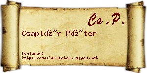 Csaplár Péter névjegykártya